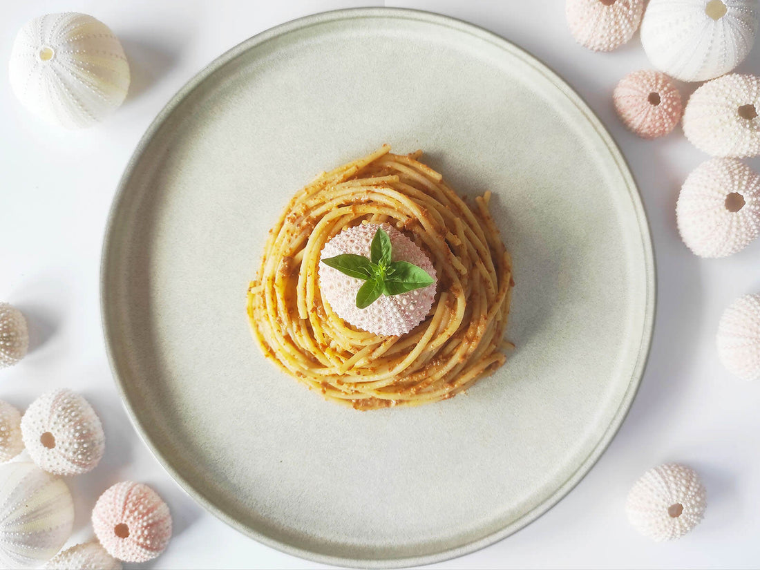 Spaghetti con polpa di ricci di mare