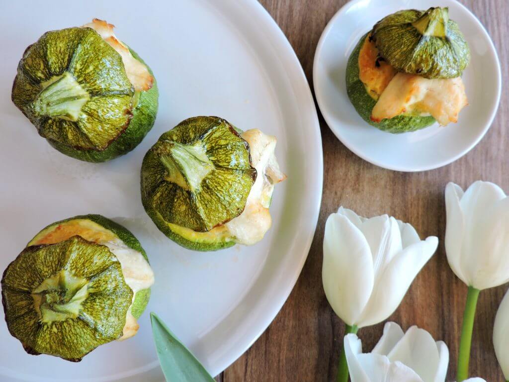 Zucchine tonde ripiene di filetti di gallinella