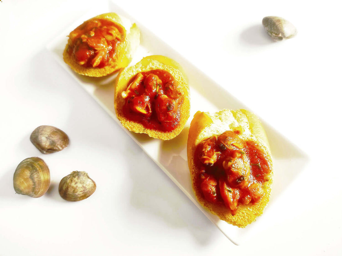 Crostini alle vongole veraci