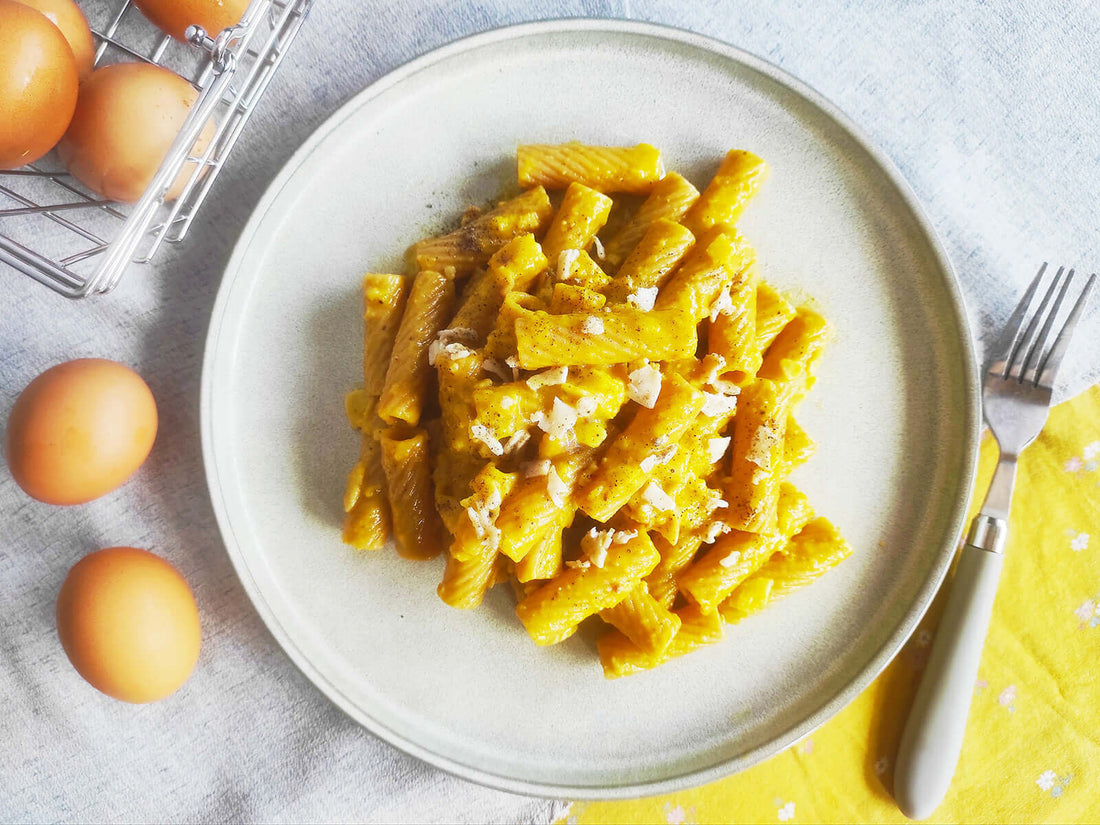 Carbonara di pesce spada affumicato alle erbe