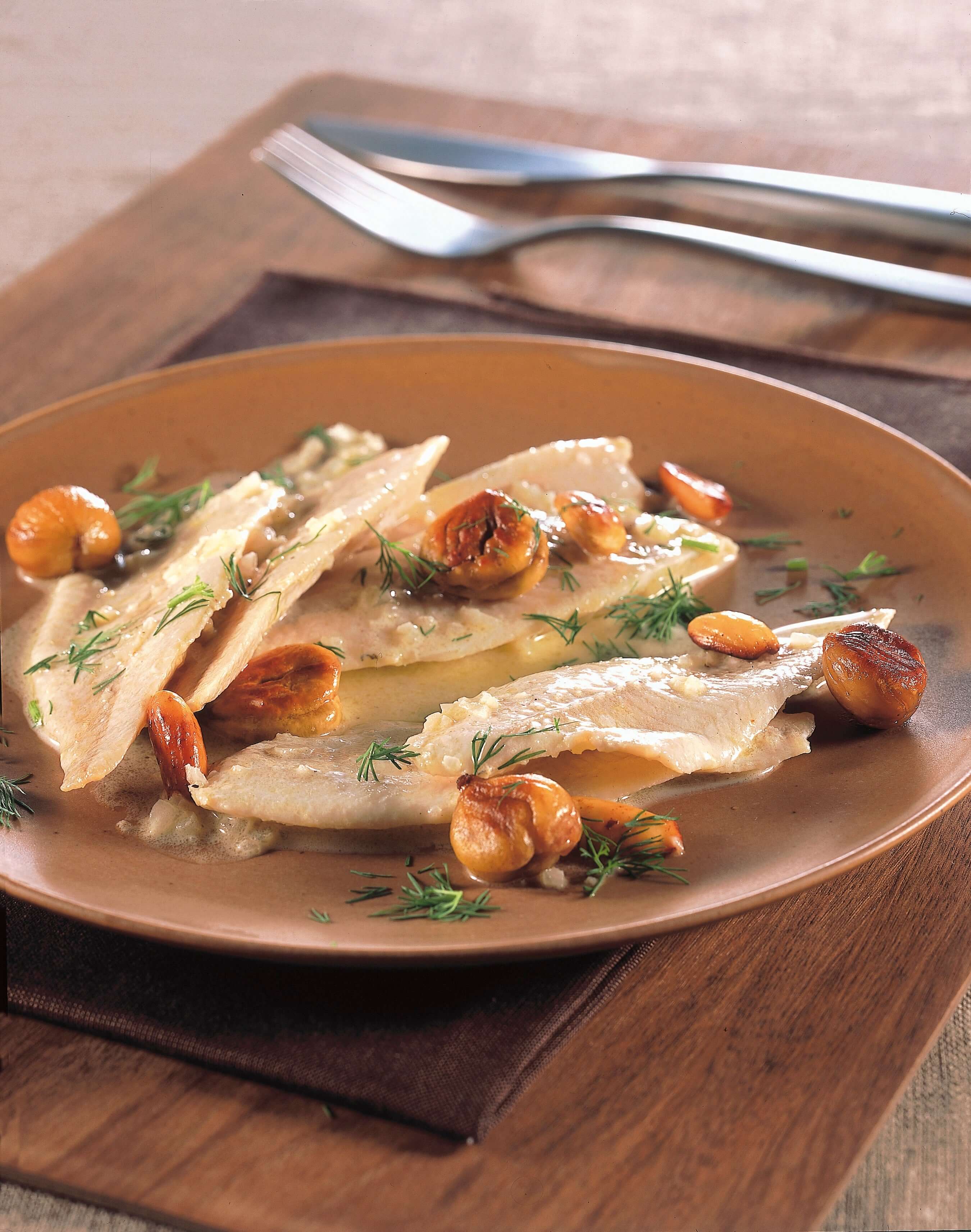 Filetti di orata con castagne - Orapesce